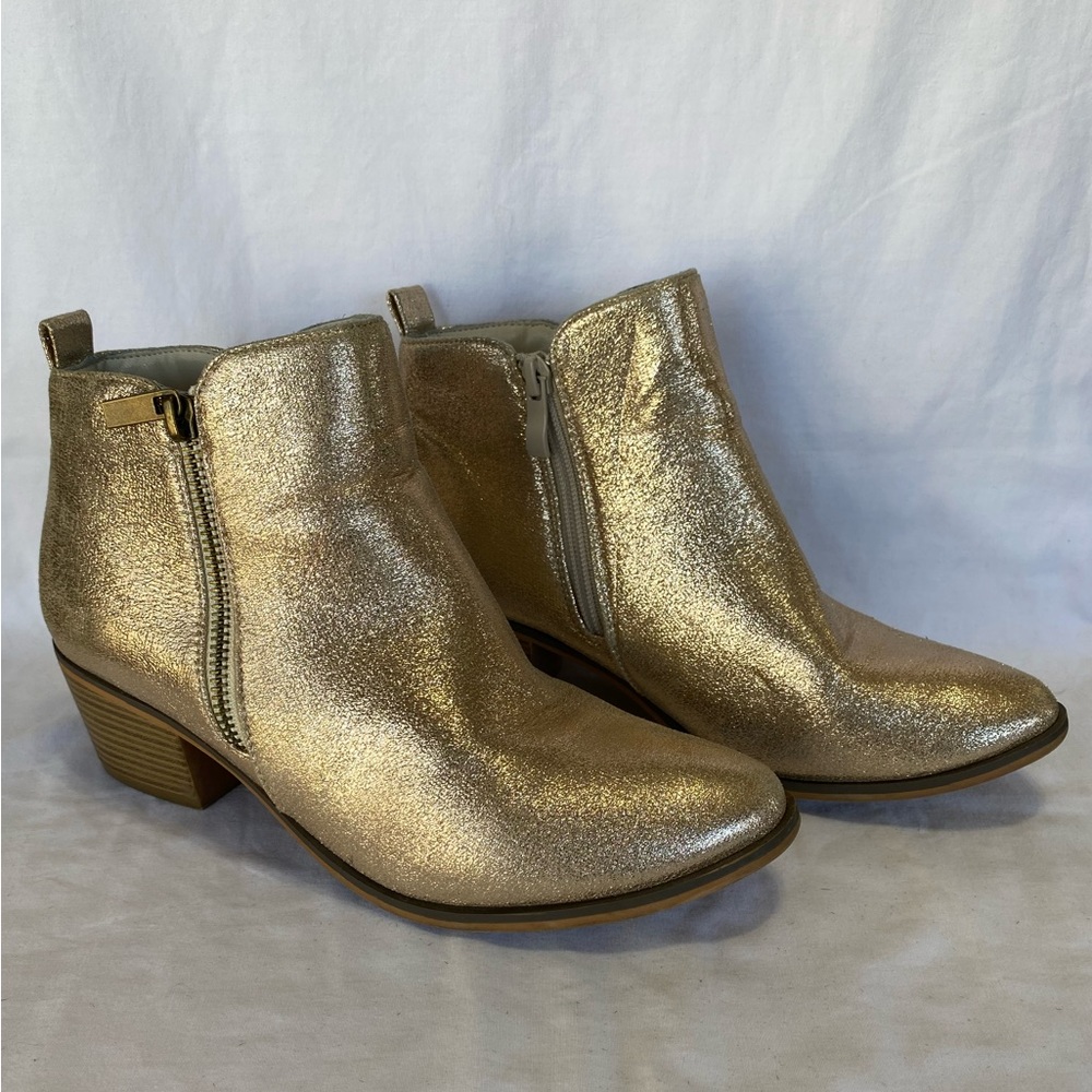 Fun metallic gold booties
